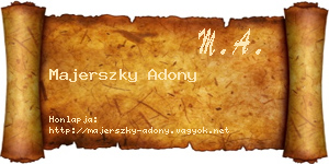 Majerszky Adony névjegykártya